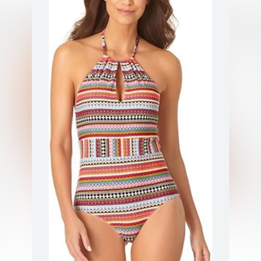NWT Anne Cole Halter One-Piece Swimsuit